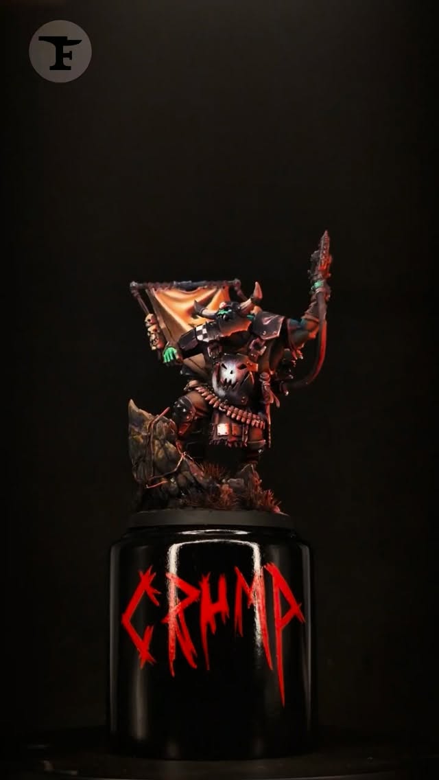 Ork Warboss miniature painted by a Battle & Brush member in Birmingham
