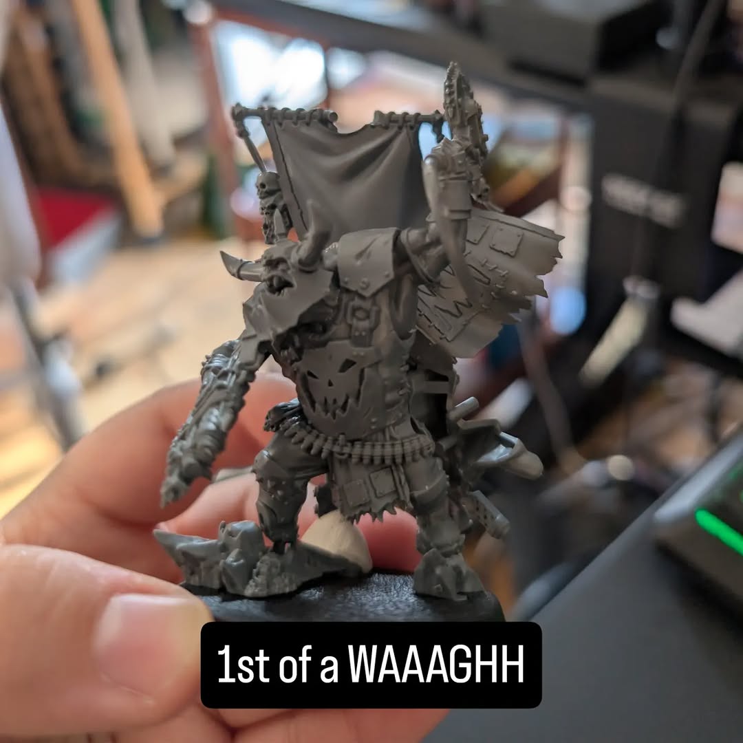Work-in-progress Warhammer titan kitbash built by a Battle & Brush member